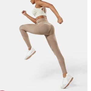 FANKA Tan Body Sculpt Leggings Reversible Wear In Full Length Size Small